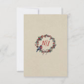 Winter Huwelijk Vakantie Kerstmis Hulst Bes Vogel Kaart (Achterkant)