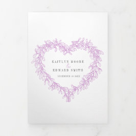 Winter huwelijks paarse maretak botanisch huwelijk drieluik programma