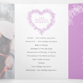 Winter huwelijks paarse maretak botanisch huwelijk drieluik programma (Binnenkant midden)