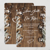 Winter Huwelijksuitnodigingen - Hout en ijs Kaart (Voorkant / Achterkant)