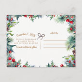 Winter Huwelijksvakantie Kerstmis Save the Date Aankondigingskaart (Achterkant)