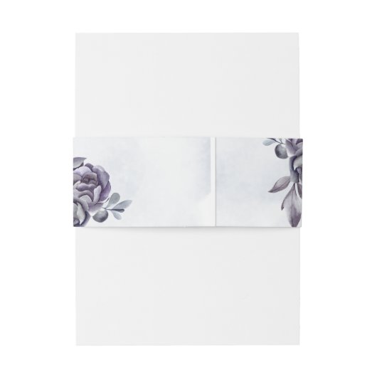 Winter Hydrangea Bloemen Bruiloft Belly Band Uitnodigingen Wikkel (Achterkant Voorbeeld)