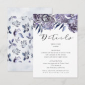 winter hydrangea floral Guest Information Kaart (Voorkant / Achterkant)