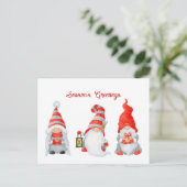 Winter Hygge Cute Kerstknomes Feestdagenkaart (Staand voorkant)