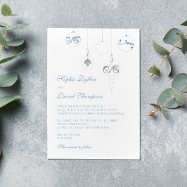 Winter Ice Blue Kerst Bauble Ornamenten Bruiloft Kaart