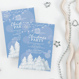 Winter Ice Blue Kerst Vakantie Party Kaart