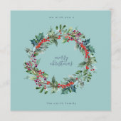 Winter Ice Blue Wreate Kerstmis | Nieuw jaar Feestdagenkaart (Voorkant)