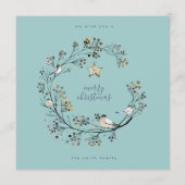 Winter Ice Blue Wreate Kerstmis | Nieuw jaar Feestdagenkaart (Voorkant)