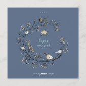 Winter Ice Blue Wreate Kerstmis | Nieuw jaar Feestdagenkaart (Achterkant)