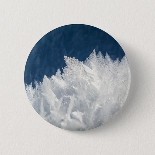 Winter Ice Crystals Ronde Button 5,7 Cm (Voorkant)