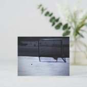 Winter Ice Hockey Puck Empty Net Briefkaart (Staand voorkant)