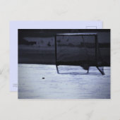 Winter Ice Hockey Puck Empty Net Briefkaart (Voorkant / Achterkant)