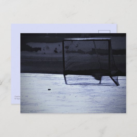 Winter Ice Hockey Puck Empty Net Briefkaart (Voorkant / Achterkant)
