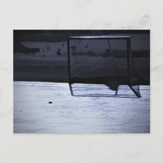 Winter Ice Hockey Puck Empty Net Briefkaart (Voorkant)