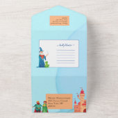 Winter Ice Princess Royal Birthday All In One Uitnodiging (Buitenkant)