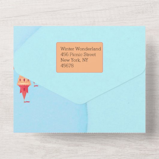 Winter Ice Princess Royal Birthday All In One Uitnodiging (Achterkant)