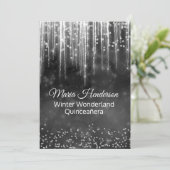 Winter Ice Quinceanera Birthday Uitnodiging (Staand voorkant)
