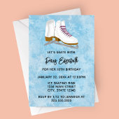 Winter Ice Skates Birthday Invitation Kaart