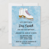 Winter Ice Skates Birthday Invitation Kaart (Voorkant)