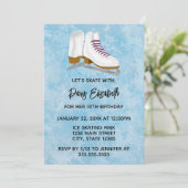 Winter Ice Skates Birthday Invitation Kaart (Staand voorkant)