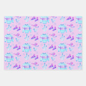 Winter Ice Skating Cozy Waterverf Holiday Gift Inpakpapier Vel (Voorkant 3)