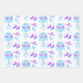 Winter Ice Skating Cozy Waterverf Holiday Gift Inpakpapier Vel (Voorkant)