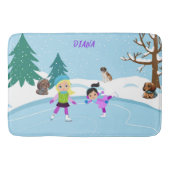 WINTER ICE SKATING FOR GIRL'S BADMAT (Voorkant)