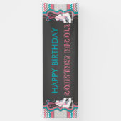 Winter Ice Skating Happy Birthday Party Banner (Verticaal)