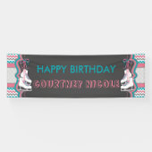 Winter Ice Skating Happy Birthday Party Banner (Horizontaal)