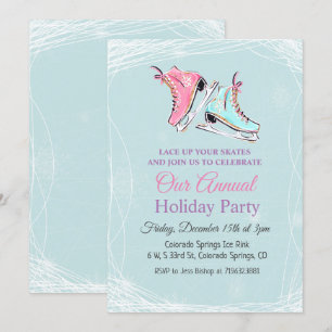 Winter Ice Skating Holiday Party Uitnodiging