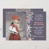Winter Ice Skating Invitation Kaart (Voorkant / Achterkant)