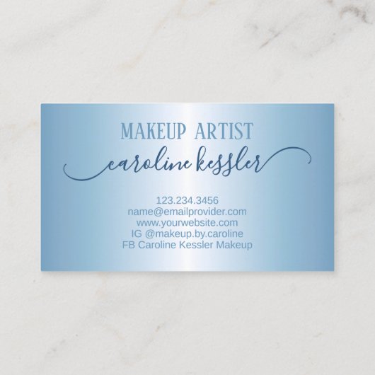 Winter Ice Sky Blue Silver Glitter Sparkles Visitekaartje (Achterkant)