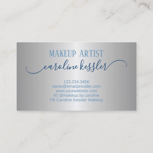 Winter Ice Sky Blue Silver Glitter Sparkles Visitekaartje (Achterkant)