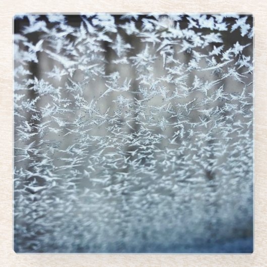 Winter Icicles Glazen Onderzetter (Voorkant)