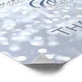 Winter Icy Blauwe Trouwkaarten en Geschenken Teken Poster (Hoek)