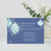 Winter Icy Blue Balls kerstfeest Kaart (Staand voorkant)