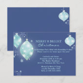 Winter Icy Blue Balls kerstfeest Kaart (Voorkant / Achterkant)
