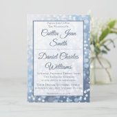 Winter Icy Blue bruiloft uitnodiging (Staand voorkant)