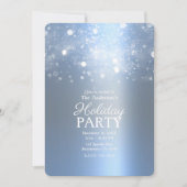 Winter Icy Blue Silver Sparkling Lights Vakantie Kaart (Voorkant)