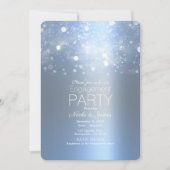 Winter Icy Blue Silver Sparkling Lights Verloving Kaart (Voorkant)