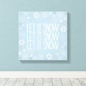 Winter Icy Blue Snowflakes laten het sneeuwfeest Canvas Afdruk (Insitu (Houten vloer))