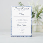 Winter Icy Blue Wedding RSVP Kaart (Staand voorkant)