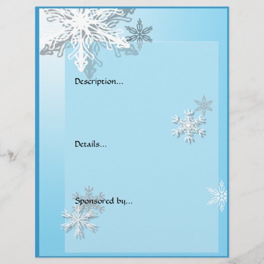 Winter Icy Snowflakes Event Flyer (Achterkant)