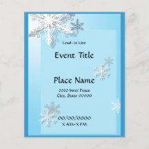 Winter Icy Snowflakes Small Event Flyer