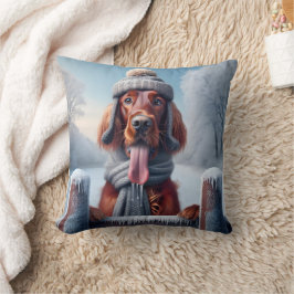Winter Ierse setter hond Kussen