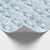 Winter Igloedorp Sneeuwpatroon Cadeaupapier (Hoek)