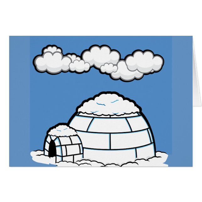Winter IGLOO SNEE BLUE SKY WHITE CLOUDS CARTOON (Voorkant Horizontaal)