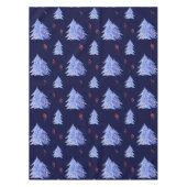 Winter Ijs Blauw Boom Hulst Bessen Marineblauw Ker Tafelkleed (Voorkant)