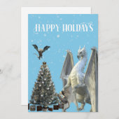 Winter ijs Draak Kerst Prettige Feestdagen Feestdagenkaart (Voorkant / Achterkant)