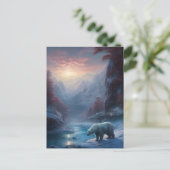 Winter IJsbeer Berg Kerstvakantie Briefkaart (Staand voorkant)